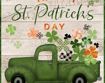 St Patricks Day Truck, 8x10 printable download