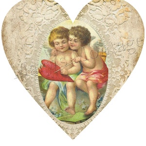Vintage Valentine, Heart Garland, Download, Print - Etsy