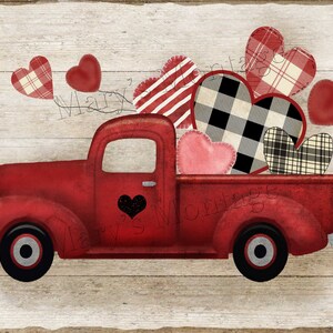 Valentine Truck 2, 8x10, digital printable download