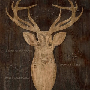 Deer Silhouette, Thoreau Quote, Art, Download, printable Art, 8x10