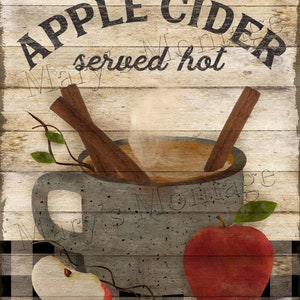 Apple Cider served hot, 10x8 printable download