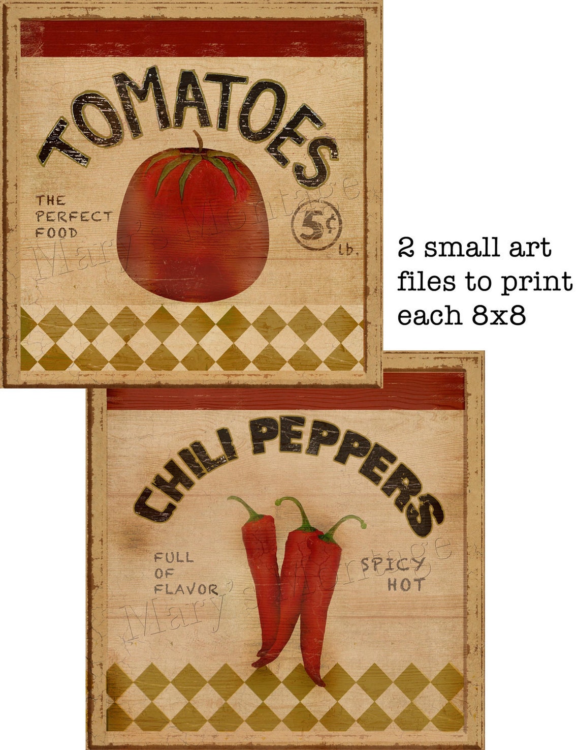 Farm Stand Signs Art 2 8x8 Download Printable - Etsy