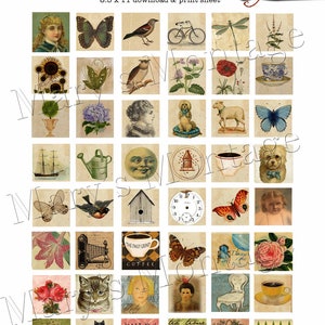 Inchies Clipart  48 one in. sq. images Clipart download & print sheet