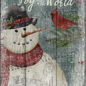 Snowman, Cardinal, 8x10, printable download