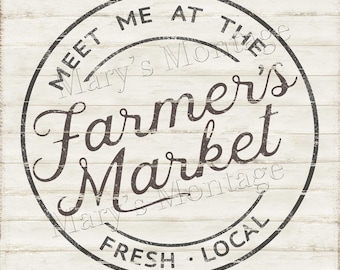 Farmer's Market Sign, 2 sizes, 8x8 and 12,12, Printable Download