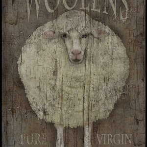 Woolens, Extra Grungy Primitive FolkArt, 8x10, Download, Print