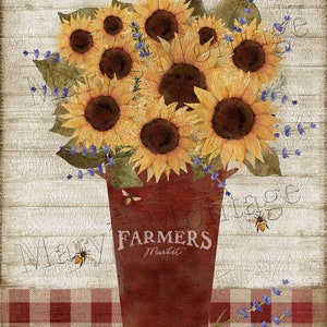 Sonnenblumen, Bauernmarkt, 8x10 hochauflösender druckbarer Download