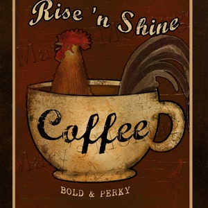 Rise & Shine Coffee Art, Instant download, 8.5x11