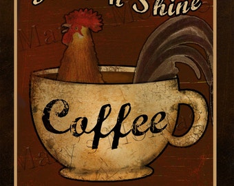 Rise & Shine Coffee Art, Instant download, 8.5x11