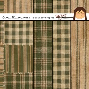 Green Homespun, Papeles de Scrapbooking Digital, 8.5 x11, paquete de 4, descargar, imprimir