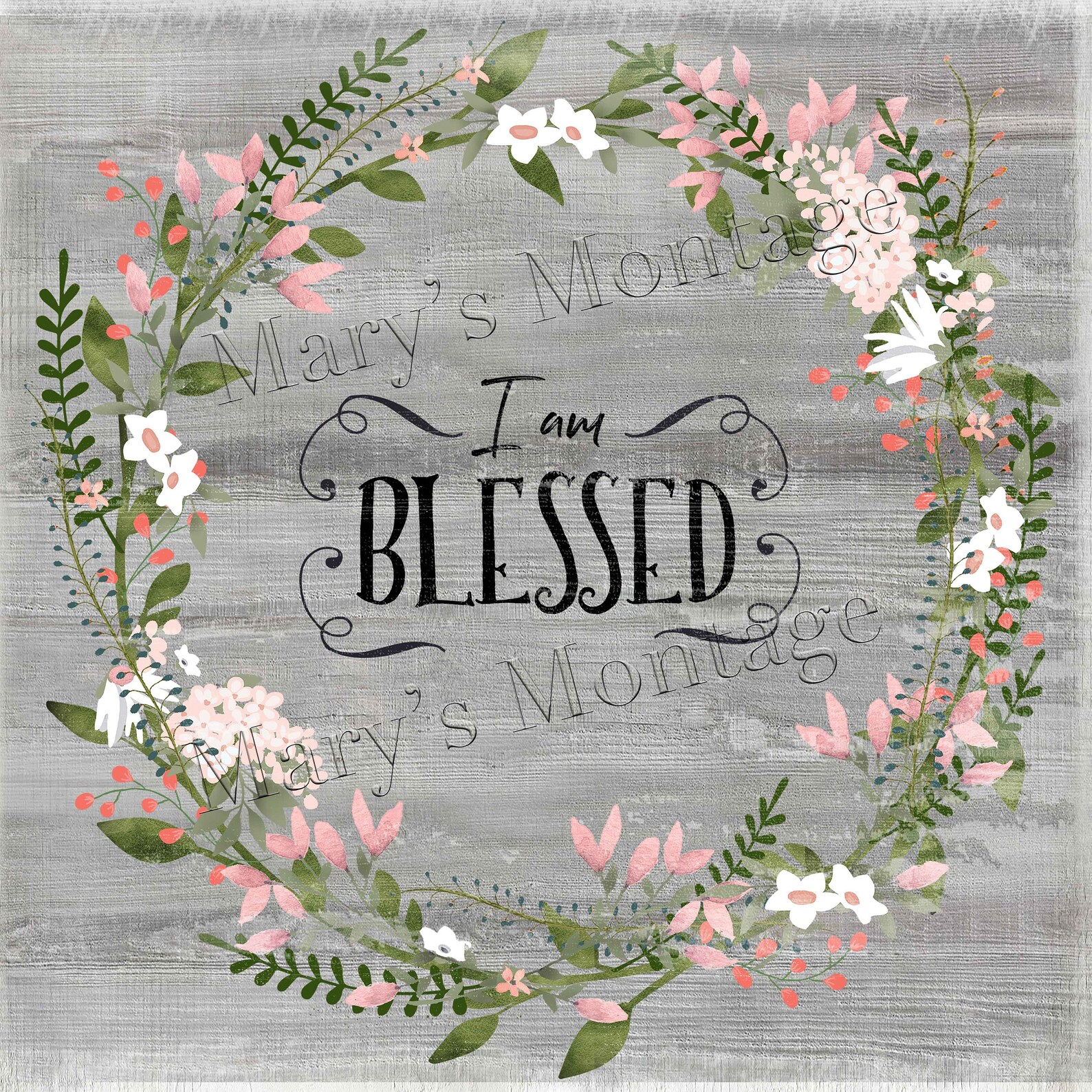 Floral Wreaths With Typography Printable Download 3 12x12 - Etsy