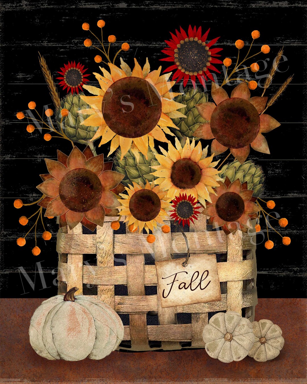 Fall Flowers Basket, 8x10 Printable Download - Etsy