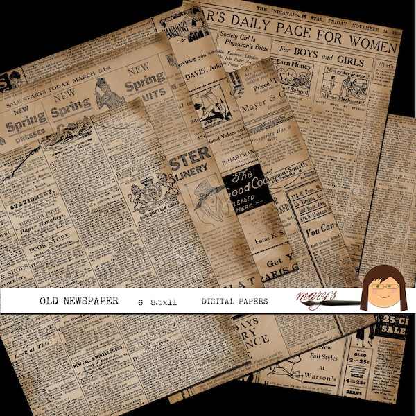 Antique Newspaper - Etsy