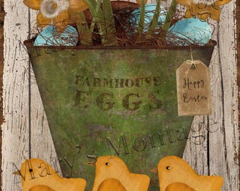 Farmhouse Eggs, Easter, 8 x10 digital printable download