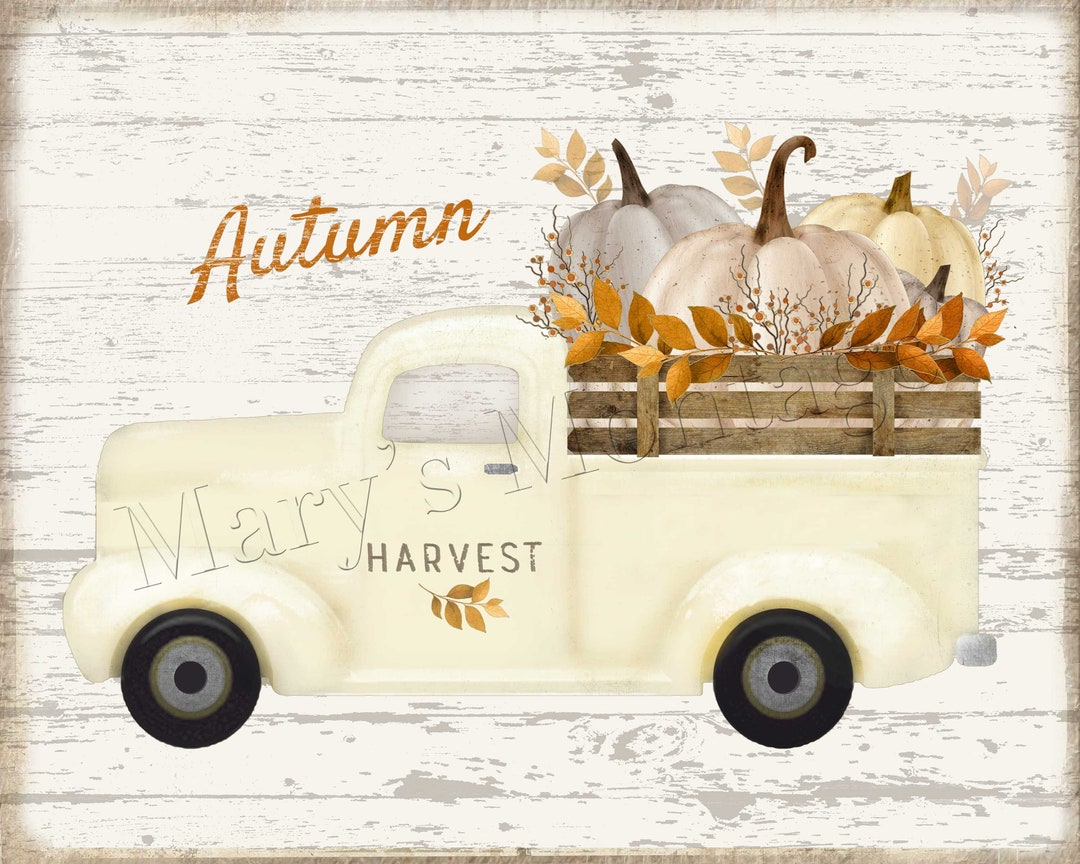 Autumn Harvest Truck, 8x10 Printable Download and PNG - Etsy