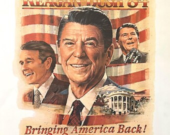 Reagan-Bush 1984 Campaign Poster – Vintage Political Americana