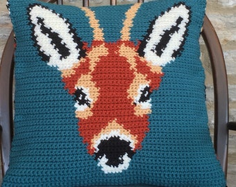 PDF Crochet Pattern - Roe Deer Cushion