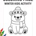 Polar Bear Christmas Coloring Page for Kids | Cute Winter Animals ...