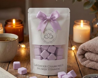 Lavender Chamomile Shower Melts -  Shower Bombs for Calming Sleep and Anxiety