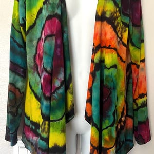 Size M Women’s Colorful Drape Front Open Cardigan Long Sleeve - hand dyed (reverse dyed)