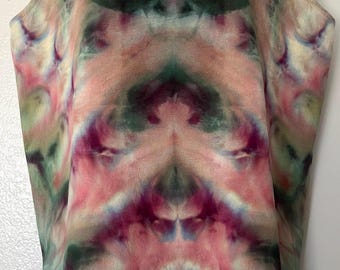 Size L women's - Tie-Dye (one-of-a-kind) V-neck 100% Cotton Tank Top