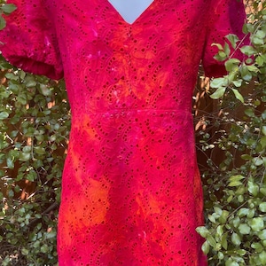 Size 6 - MNG Mango Tie-Dye Cotton Eyelet Dress