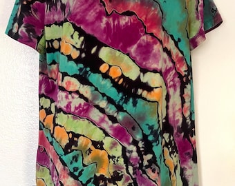 Size XL women's - Multi-color Tie-Dye (one-of-a-kind) T-shirt (cotton blend)
