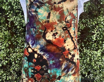 Delantal de chef unisex - Tie-Dye (único) 100 % algodón - 2 bolsillos - Pechera ajustable
