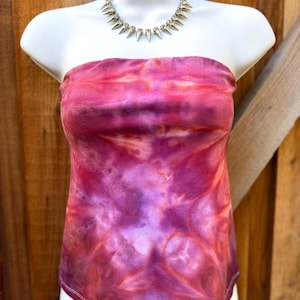 Size S Tie-Dye Tube Top Built-in Shelf Bra Strapless Crop Top