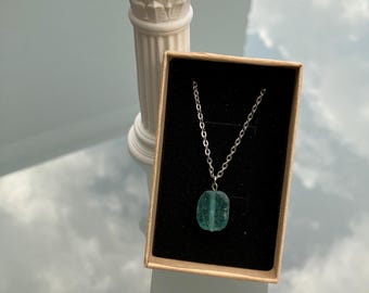 Unique necklace made of antique Roman glass, a relic of the Silk Road, Roman Empire, Roman jewelry
