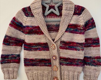 Hand Knit Baby Cardigan (Option 3) Size 3-6 months