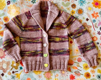 Hand Knit Baby Cardigan (Option 6) Size 3-6 months