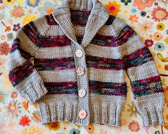 Hand Knit Baby Cardigan (Option 5) Size 3-6 months