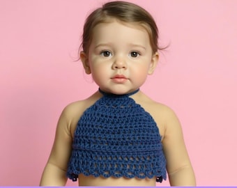 Patroon gehaakt haltertopje voor peuters, eenvoudig babytopje voor beginners (pdf-download)