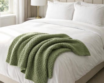 Einfache strukturierte Häkeldecke Muster PDF, Anfänger werfen 48x60, Modernes Wohndekor Afghan, einfacher Rapport (PDF Download)