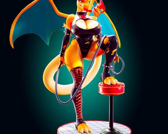 リザードン（雌）樹脂製フィギュア｜手描き16Kコレクタブルスタチュー｜ドラゴンモンスターアニメフィギュア