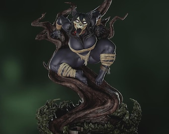 ダークモンスターガールフィギュア｜手描き16K樹脂製スタチュー｜ホラーデーモンコレクターズアイテム｜ゴシックファンタジー