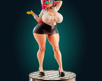 サイバーオフィスガール樹脂製フィギュア｜SFアンドロイド秘書像｜手塗り