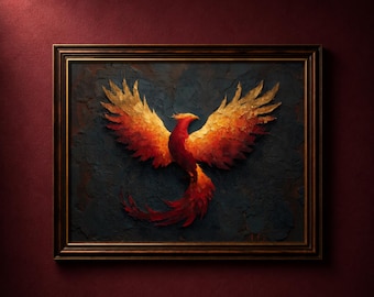 Magical Wall Art for Kids Moody Phoenix Bird Fawkes Printable Fantasy Lover Gift Book Reader Teen Bedroom Home Decor Digital Download 836