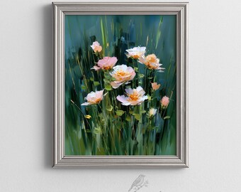 Cottagecore Wildflower Cluster Print - Cozy Summer Garden Wall Art, Rustic Floral Painting, Botanical Decor, Digital Download 808