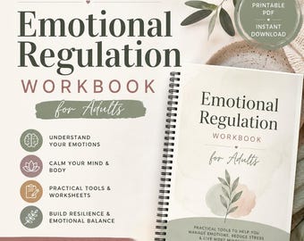 Emotional Regulation Workbook for Adults | Coping Skills & Therapy Worksheets | Stress Management Printable PDF