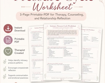 Intimacy Pressure Cycle Worksheet | Couples Therapy Printable | Relationship Communication Tool | Therapist Resource PDF