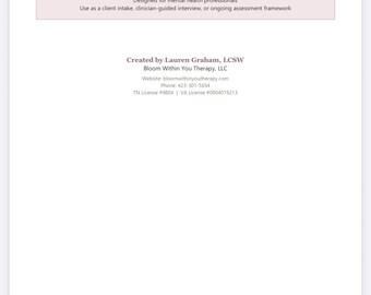 Modelo abrangente de avaliação biopsicossocial para terapeutas - PDF de anamnese clínica com 36 páginas. Abordagem sensível ao trauma e à terapia sexual.