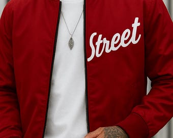 Men's Red Cotton Bomber Jacket | Urban Street Style Jacket By Storm Jackets