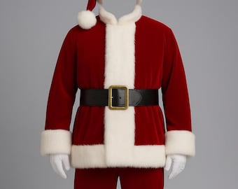 Velvet Santa Suit Coat | Faux Fur Trim, Christmas Costume Jacket