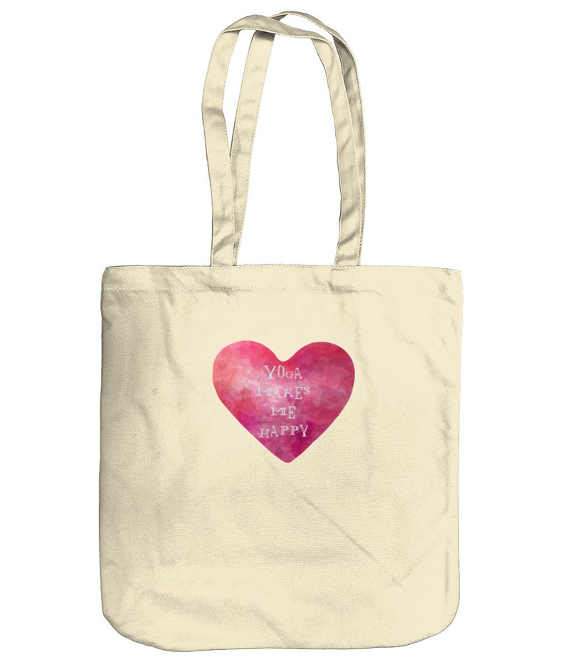 EarthAware Organic Spring Tote Yoga Makes Me Happy Tote