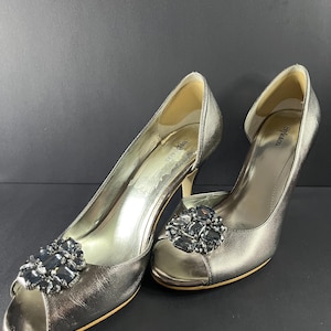 Pewter Evening Shoes - Etsy Pewter Evening Shoes - Etsy
