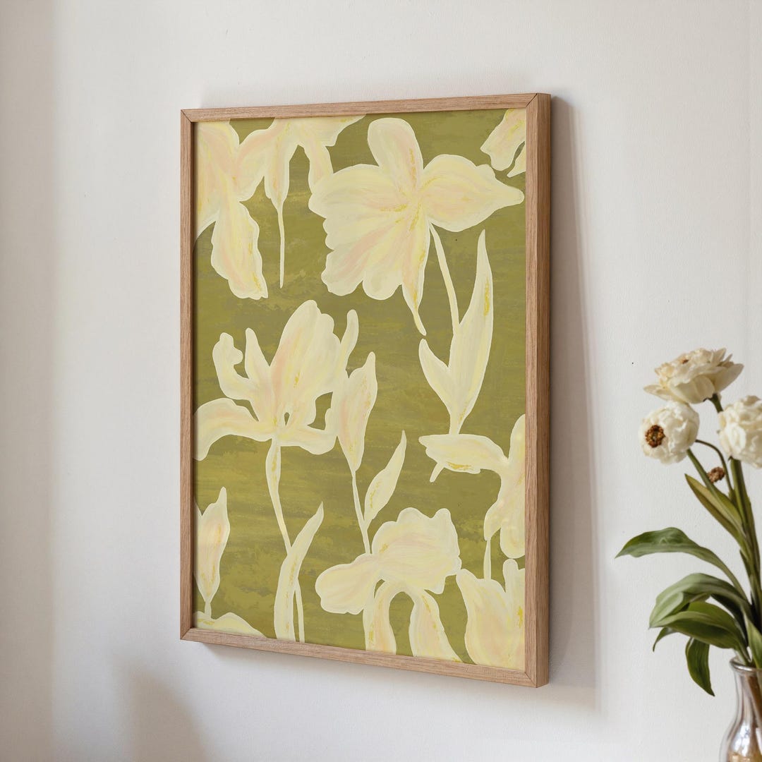 Abstract Flower Lily Art Print, Contemporary Floral Wall Art, Modern ...