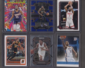 Kevin Durant 6 Card Lot Basketball Cards | NM or Better | Prizm, Select, Topps, Hoops, Prestige, Power Players