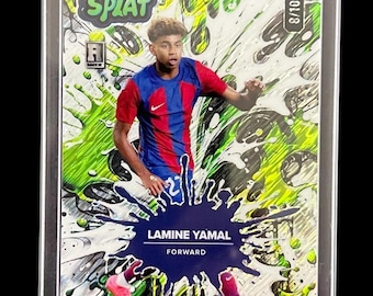 Lamine Yamal RC 2025 Wild Card Splat Green Shimmer | Rookie Card | 8/10 | FC Barcelona | Soccer